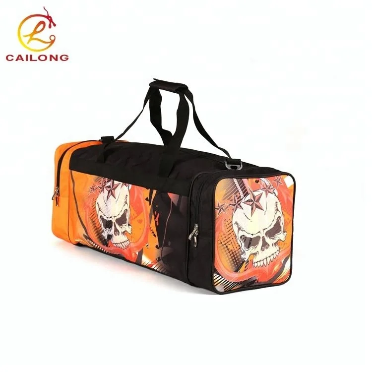 Wholesale OEM skull pattern men sports duffel travel bags