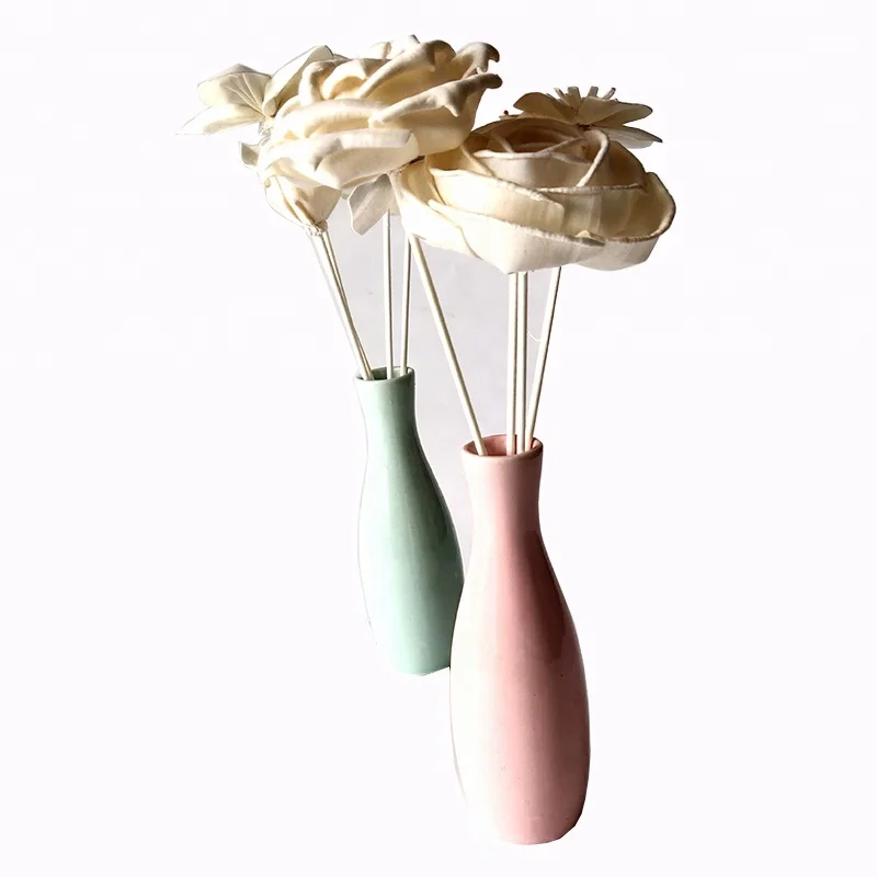 Air Fresheners decorative handmade unscente aroma wood sola balsa Flower with fiber sticks