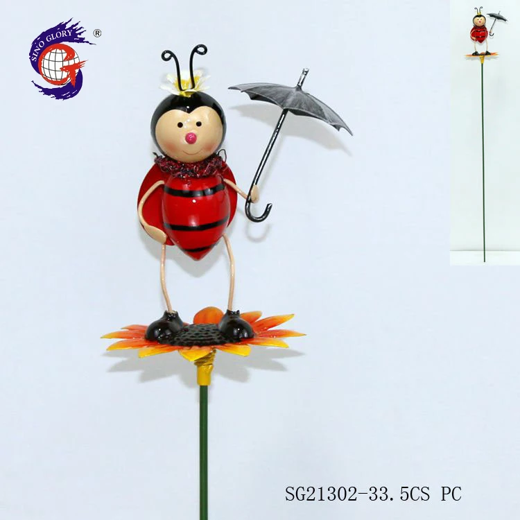 Оптовая Продажа Жук на металл подсолнечника сад Палкой Украшения