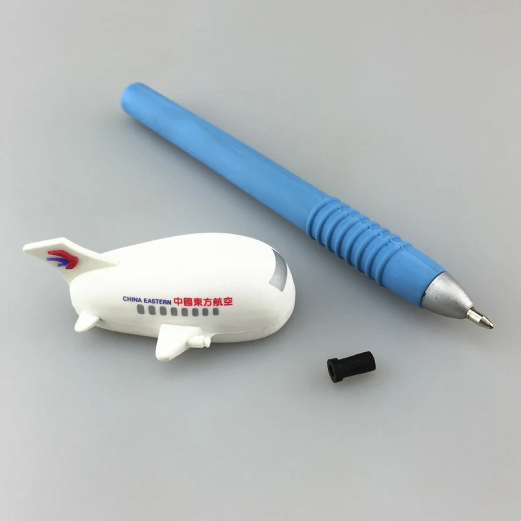 Promotional custom design PVC plastic 3D airplane ballpoint pen