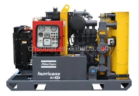 AtlasCopco Air Nitrogen Booster compressor Model B4-41/1000 geothermy/oil field/water well drilling project 350-1000psi 1400cfm