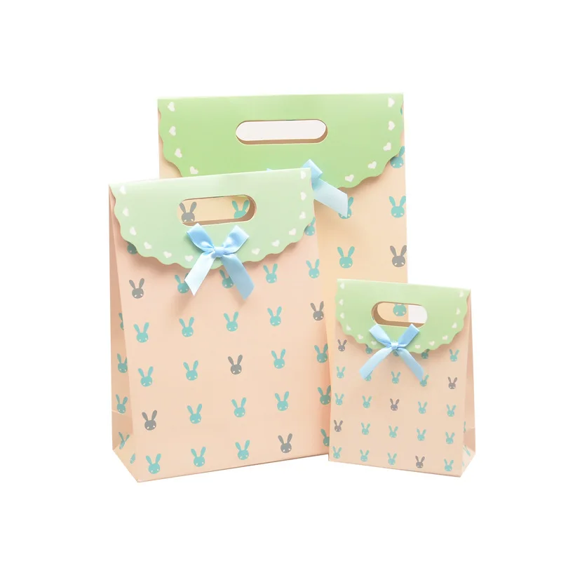 custom lovely wedding sweet candy paper gift bags with ribbon bow