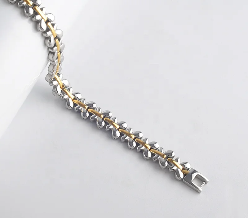 Far Infrared Energy Germanium 4 in 1 Stainless Steel Bracelet Health Bio Magnetic Therapy