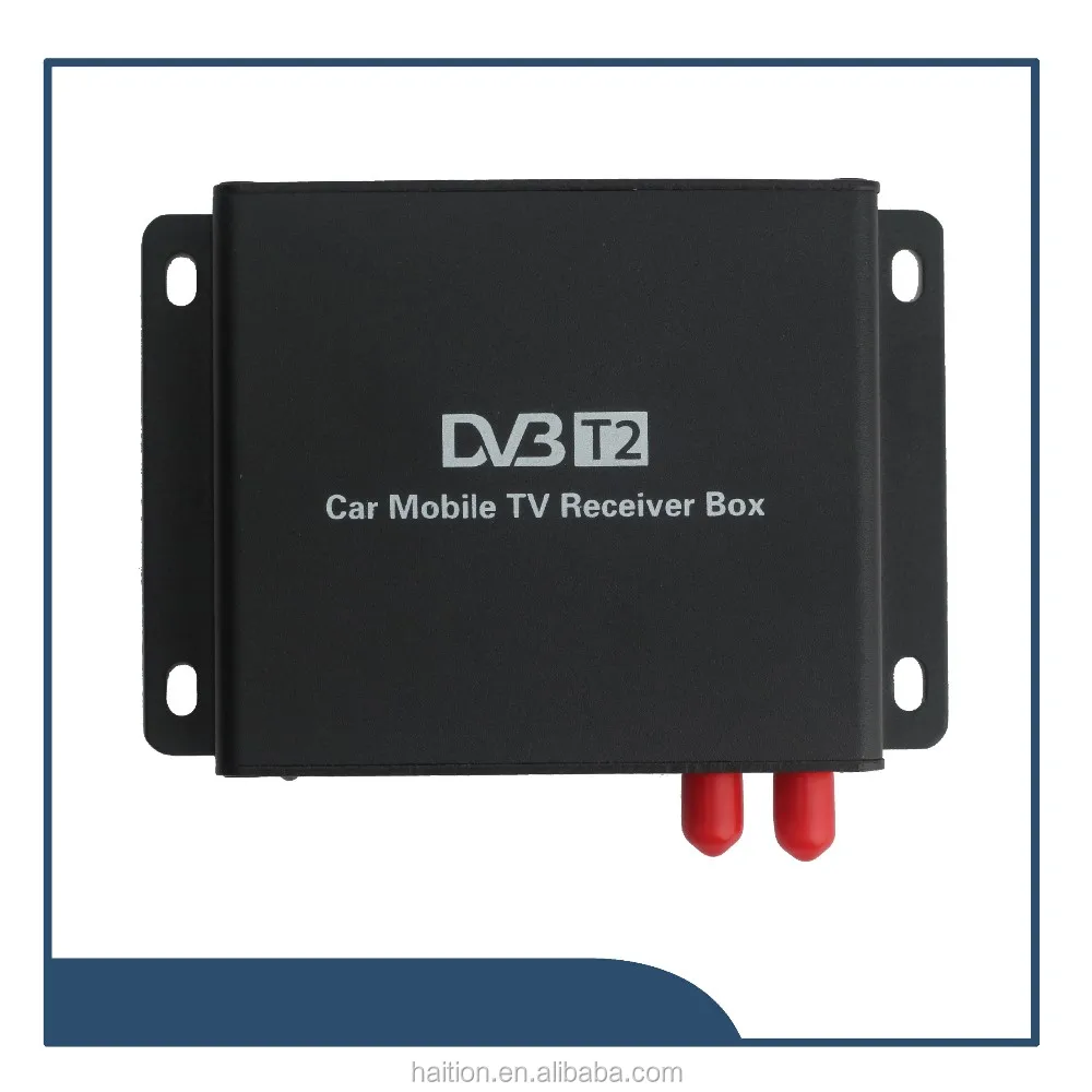 car mobile digital tv receiver DVB-T2 with dual tuner and two antennas support high speed