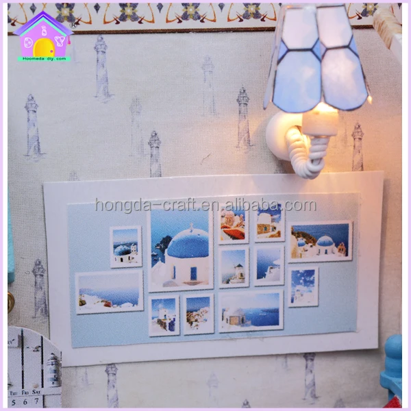 Handmade 3d Diy House Model Kit Miniature Led Light Diy Dollhouse Miniature Furniture Educational Toys Wooden Kids Doll House