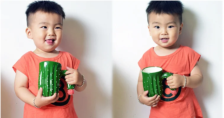 Hot Selling Novelty Ceramic Handcrafted Cactus Tea Cup Ceramic Travel Mugs Wholesale