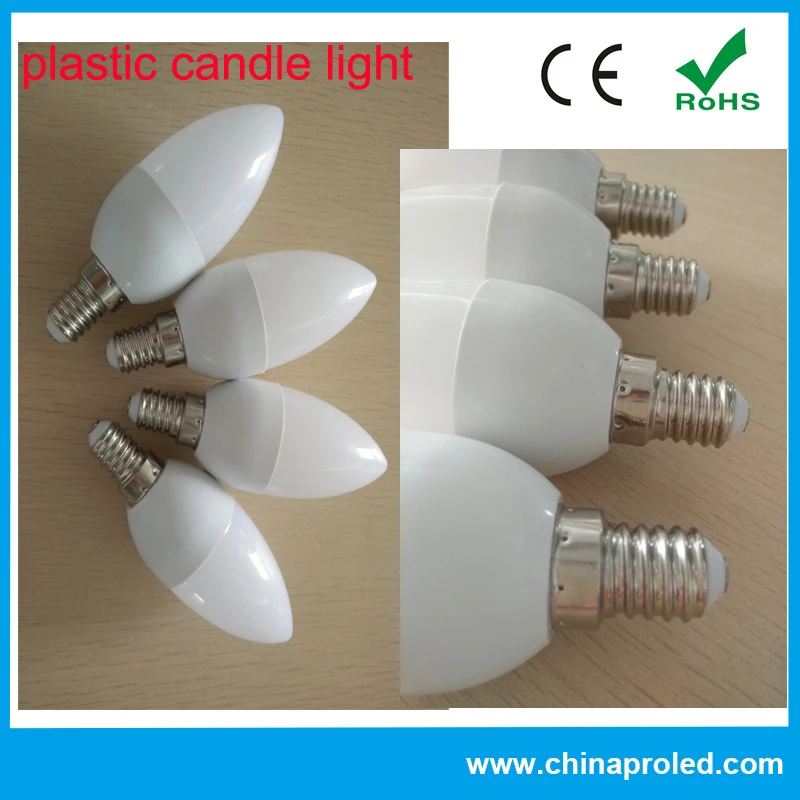 Завод прямых продаж e14/e27 премиум пластиковые светодиодные свечи лампы 3 Вт AC220-240V 2 лет warrantly