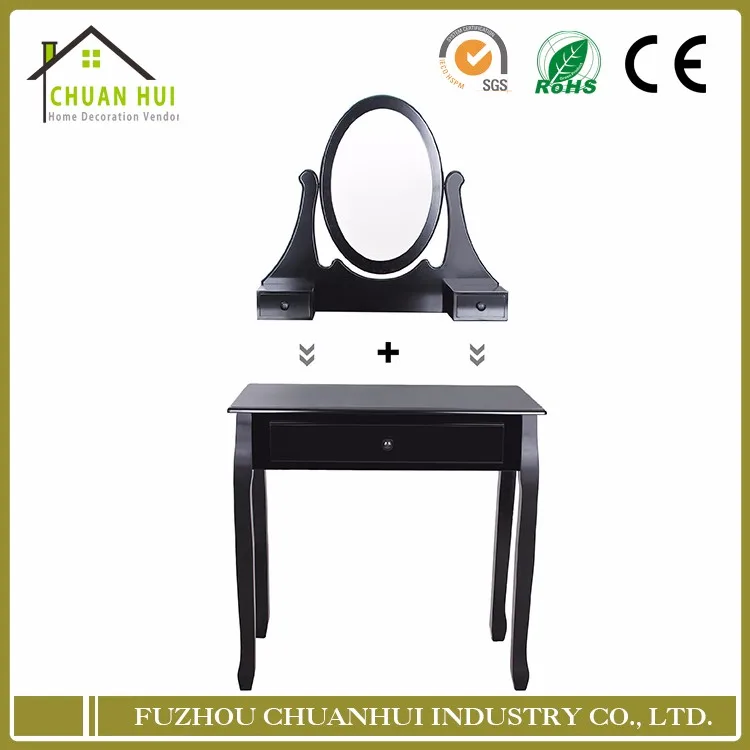 Продажи дешевых сосновый туалетный столик, современные темно-дерево макияж стол