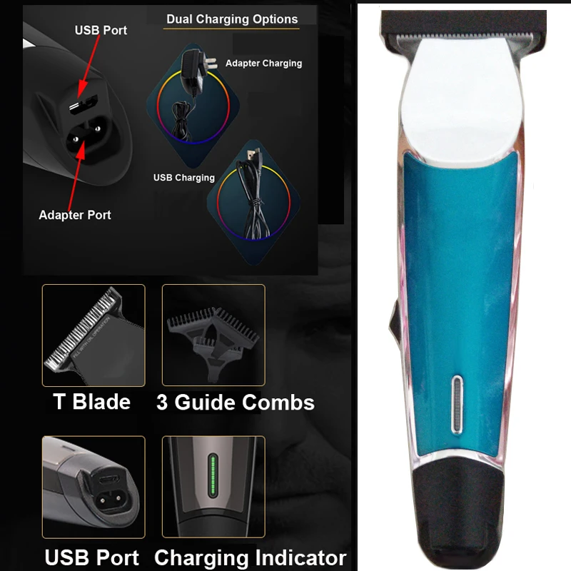 Salon Barber Hair Trimmer Cordless Professional Small Electric Hair Clipper