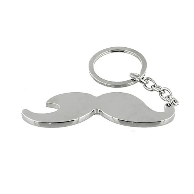 Promotion metal mustache bottle opener keychain