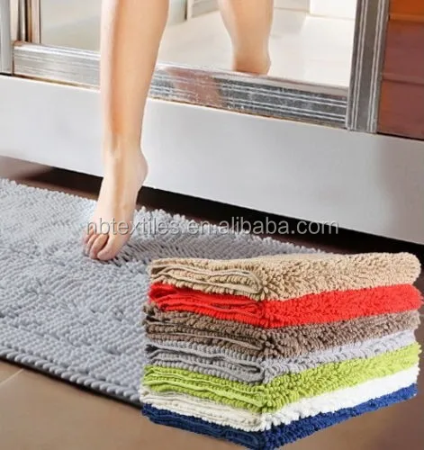 Cheap anti-slip water absorbing Chenille floor mat