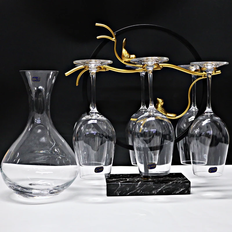 wine decanter crystal decanter with 6 stemware
