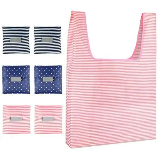 Custom bag hot sale 190T polyester tote bag 210D folding shopping bag