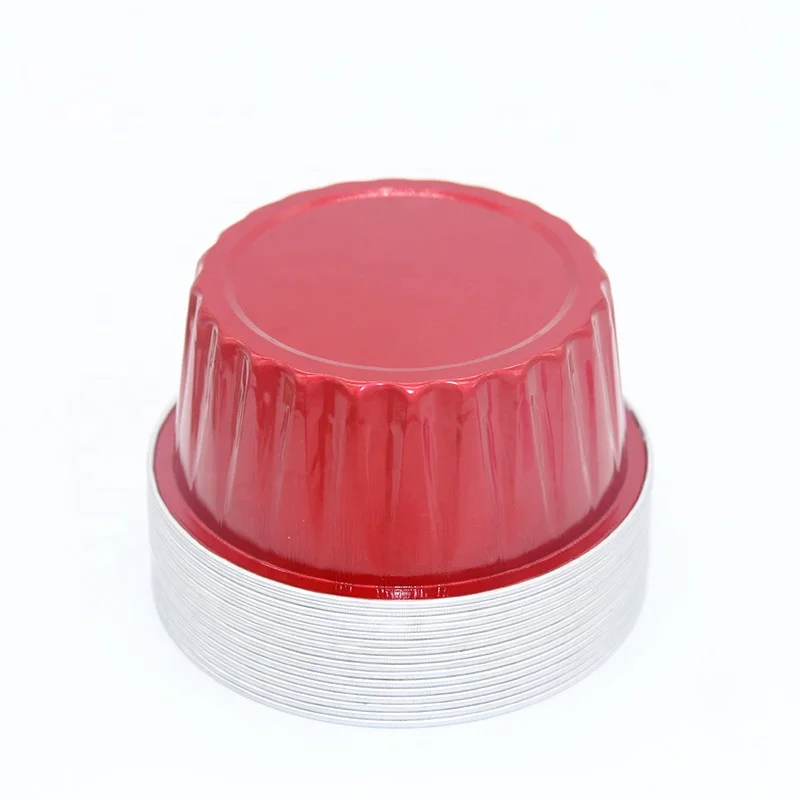 125Ml Cake Baking Container Tool Colorful Pudding Cake Muffin Mousse Color Aluminum Foil Cup