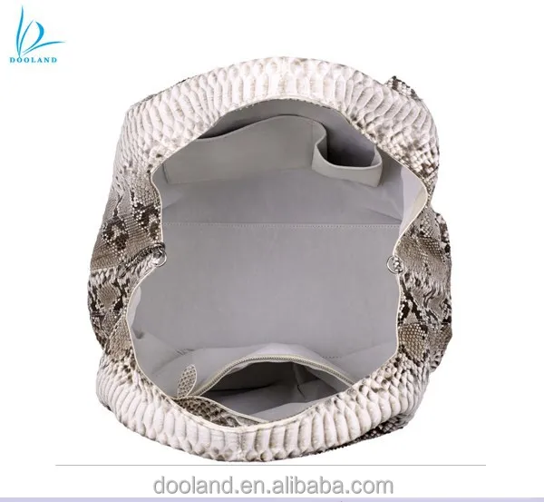 High quality exotic farmed animal real python skin handbag large hobo bag