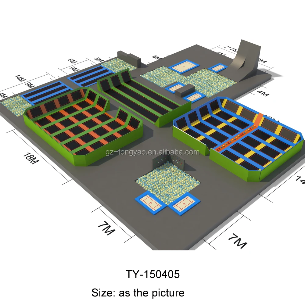 Luxury Outdoor Fitness Play Foam Pit Trampoline Design Park With Dodge Balls For Adults And Kids