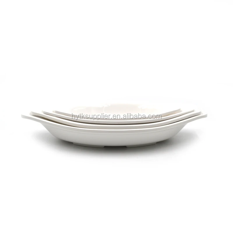 White melamine dinner plates oval dish for restaurant and hotel
