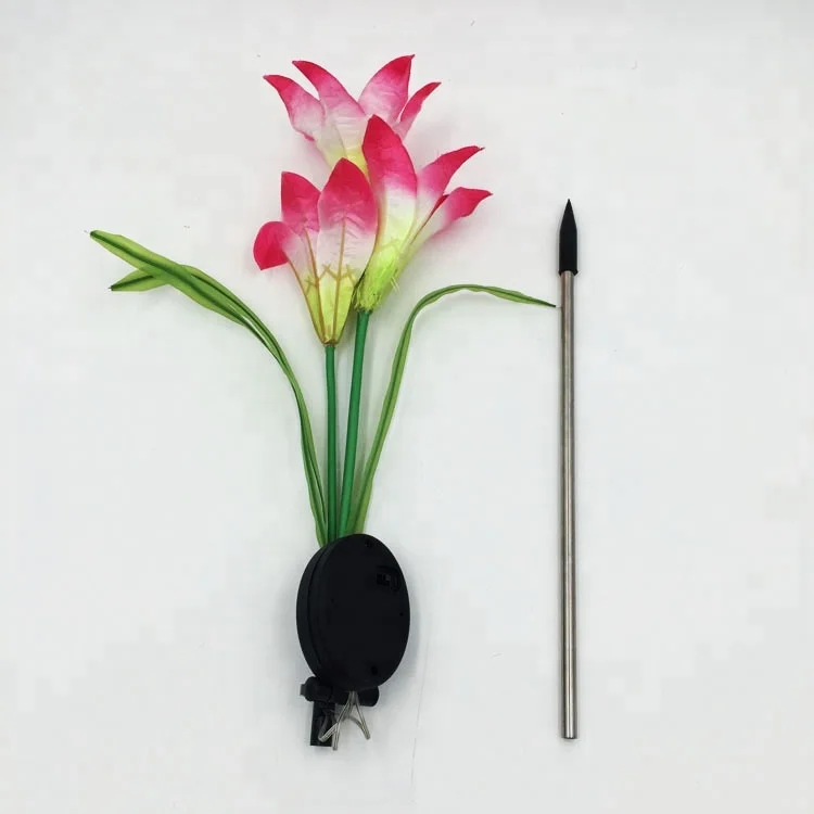 New waterproof outdoor led lily flower solar garden lights for lawn decoration