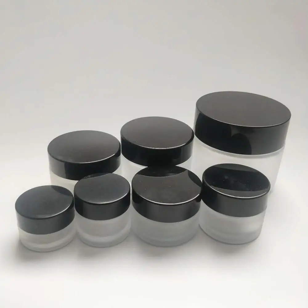 
5g to 100g transparent glass skin care treatment empty cream jar cosmetic frosted glass cosmetic jar 