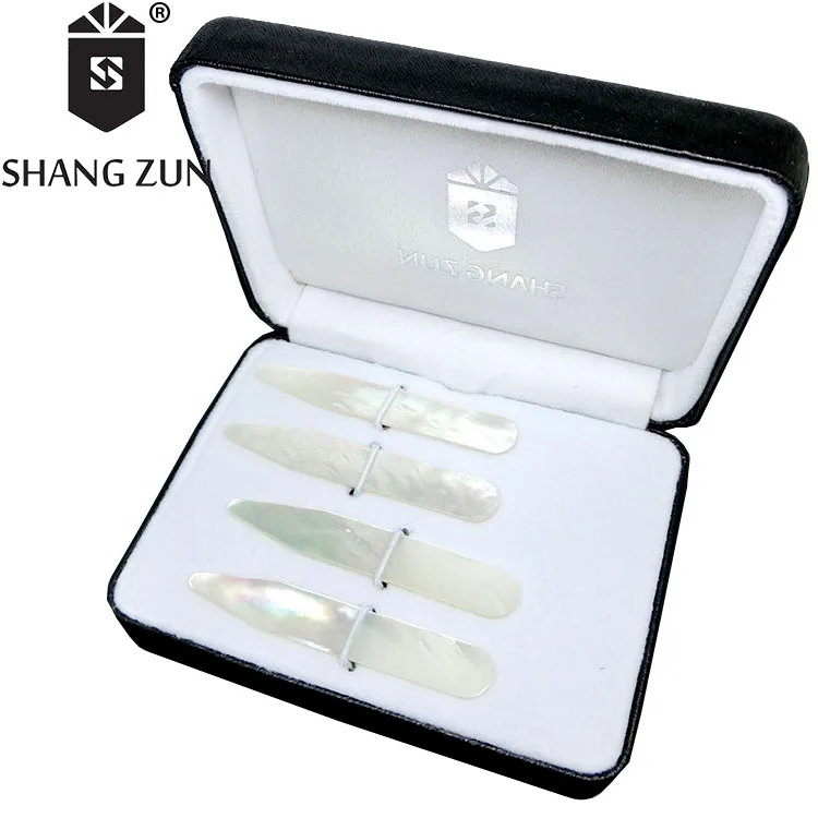 Manufacturers direct white shell collar support green mother of Pearl shell shirt collar stays