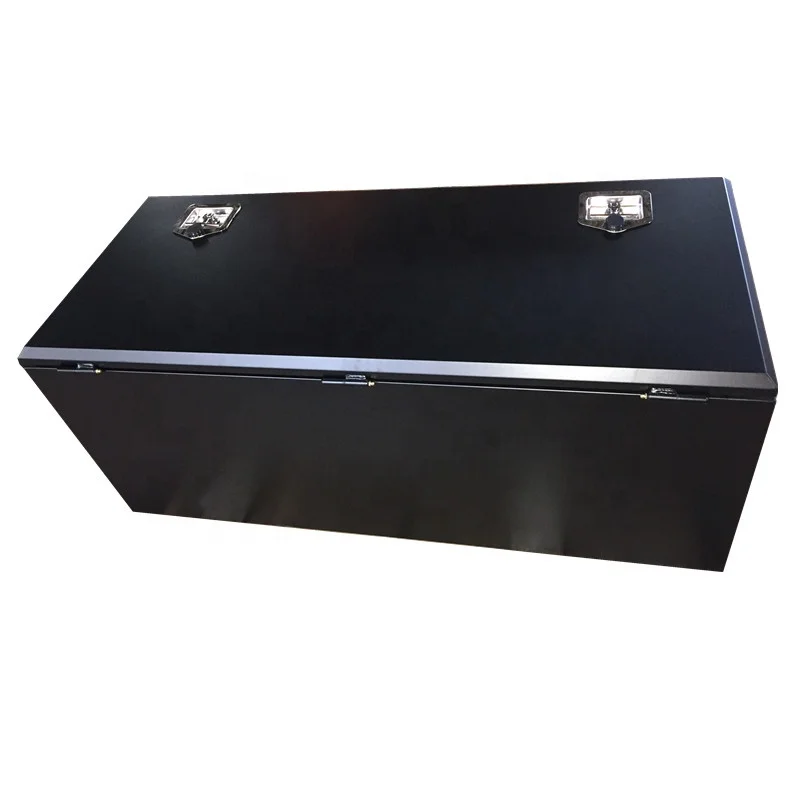 Underbody Under Bed Truck Tool Box Black Steel Recessed Drop Door Locking Latch