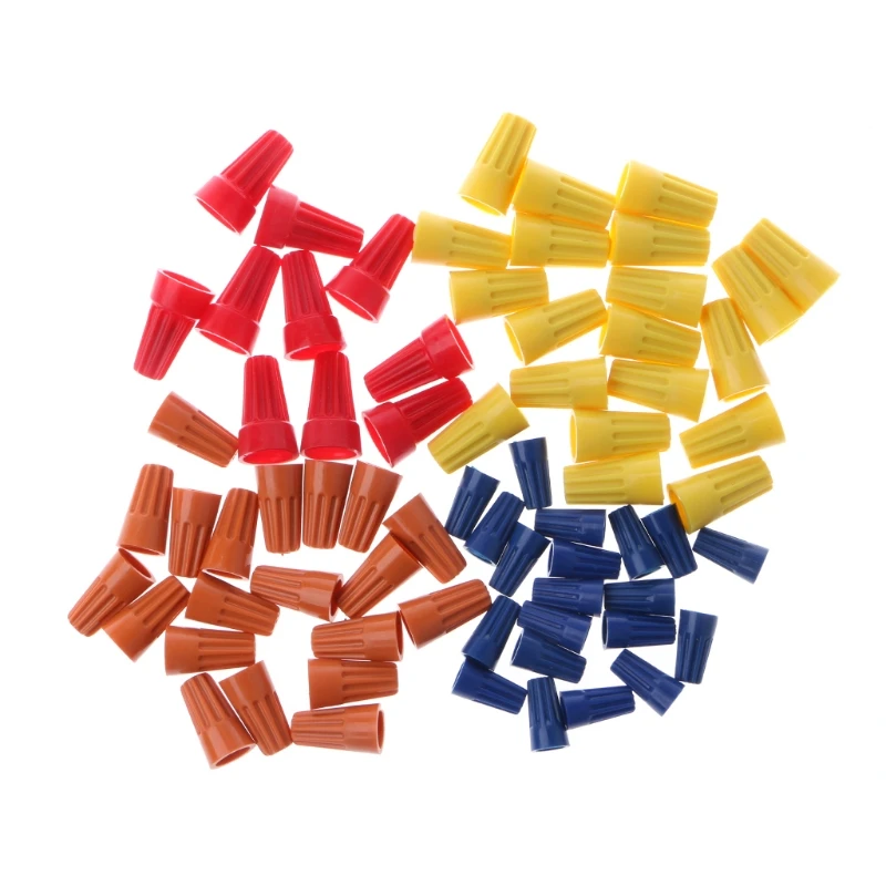 70 шт проволочный твист разъемы крышка клеммы вращающийся гайка Ассорти Комплект 4 вида цветов