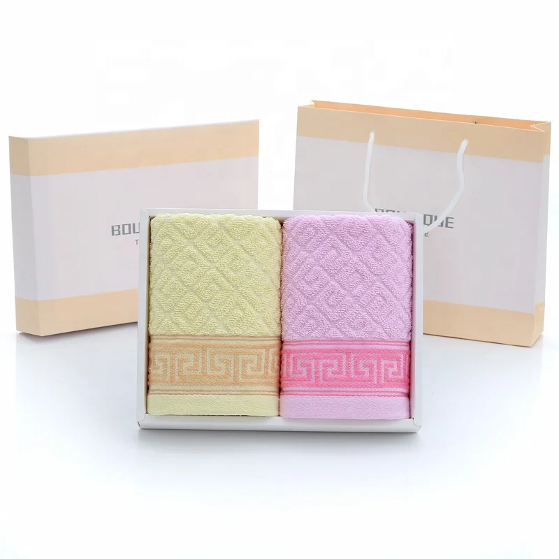 
wholesale OEM anti-pilling 100 cotton boxed bath towels gift sets pakistan cheap adult use 2pk party wedding favors 