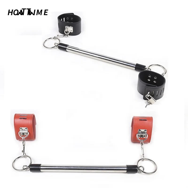 Steel pipe footcuffs Adult BDSM Toys Wholesale Restraint Slave Sex Toys Bondage Mouth Gag Nylon Male bdsm steel cuffs For legs