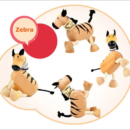 3D Zebra Wooden Animal Shape Education Toy  Teenagers