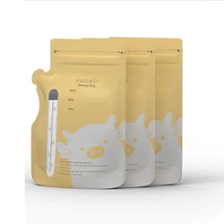 Double Zipper BPA Free Food Grade Breast Milk Storage Bag Stand Up Plastic Liquid Milk Bags