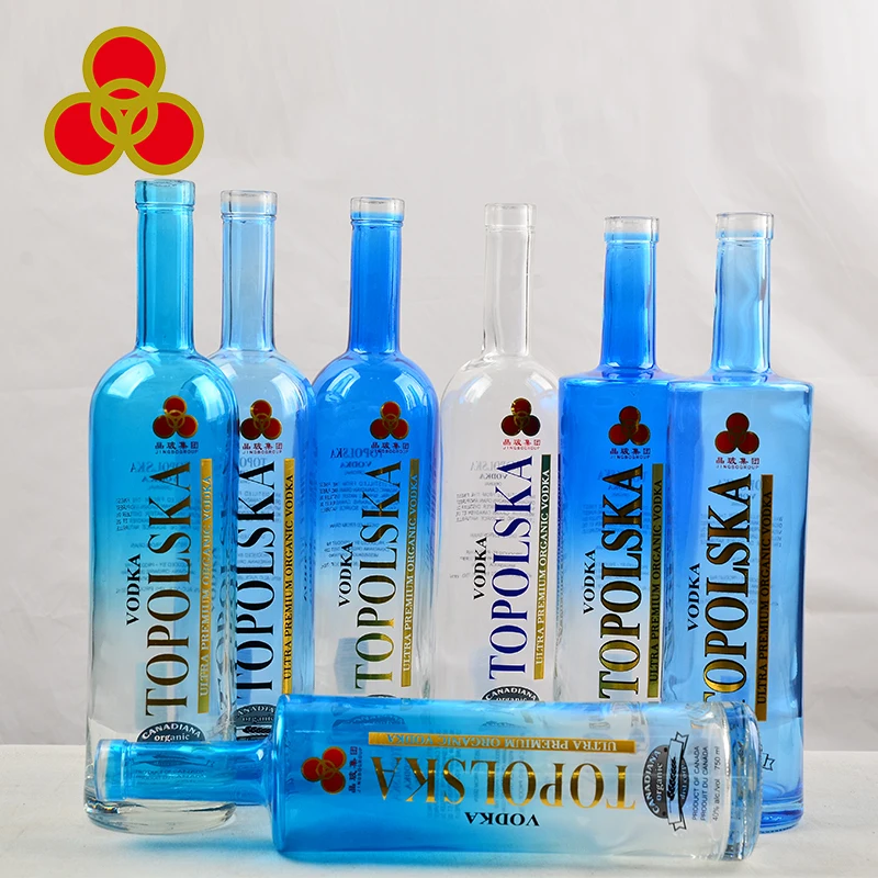 Fashion frosted empty 750ml vodka bottle with customized label