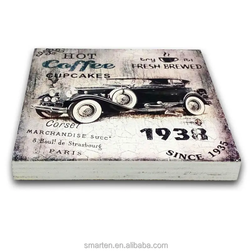 
Customize Shabby Chic Decorative Items Coffee Shop Interior Wholesale Wood Plaque Blank 