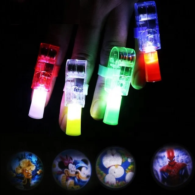 different cartoons magic led projection finger light lamp toy for Xmas party decoration