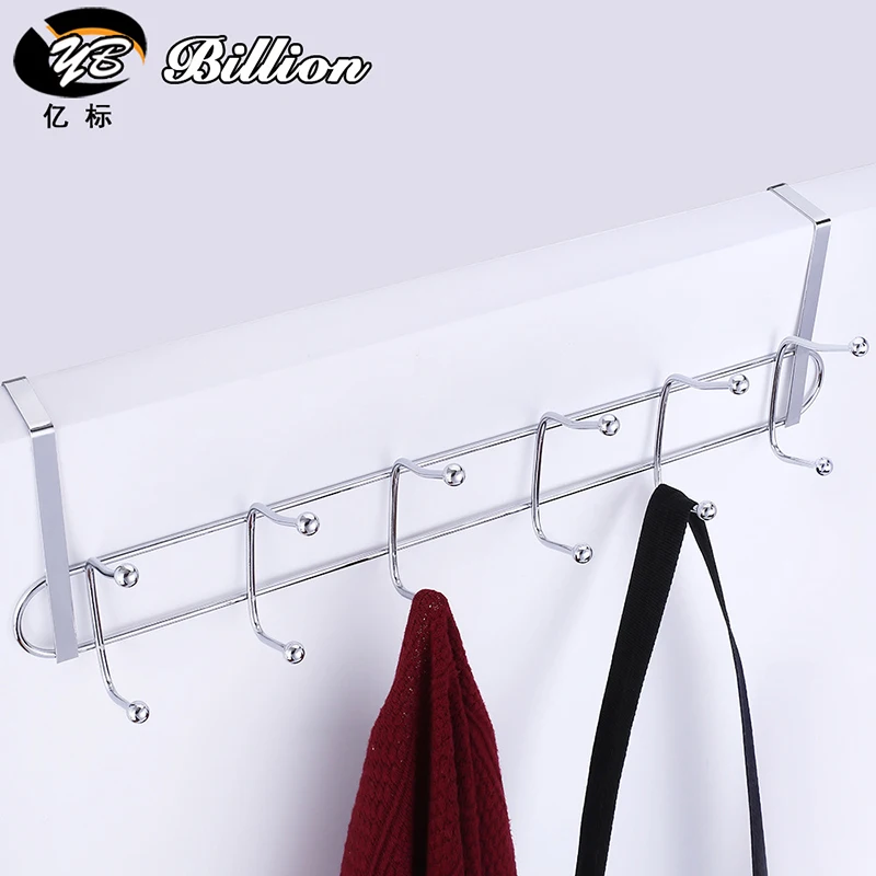 Heavy duty metal stainless steel coat hook over the door hooks with 12hooks