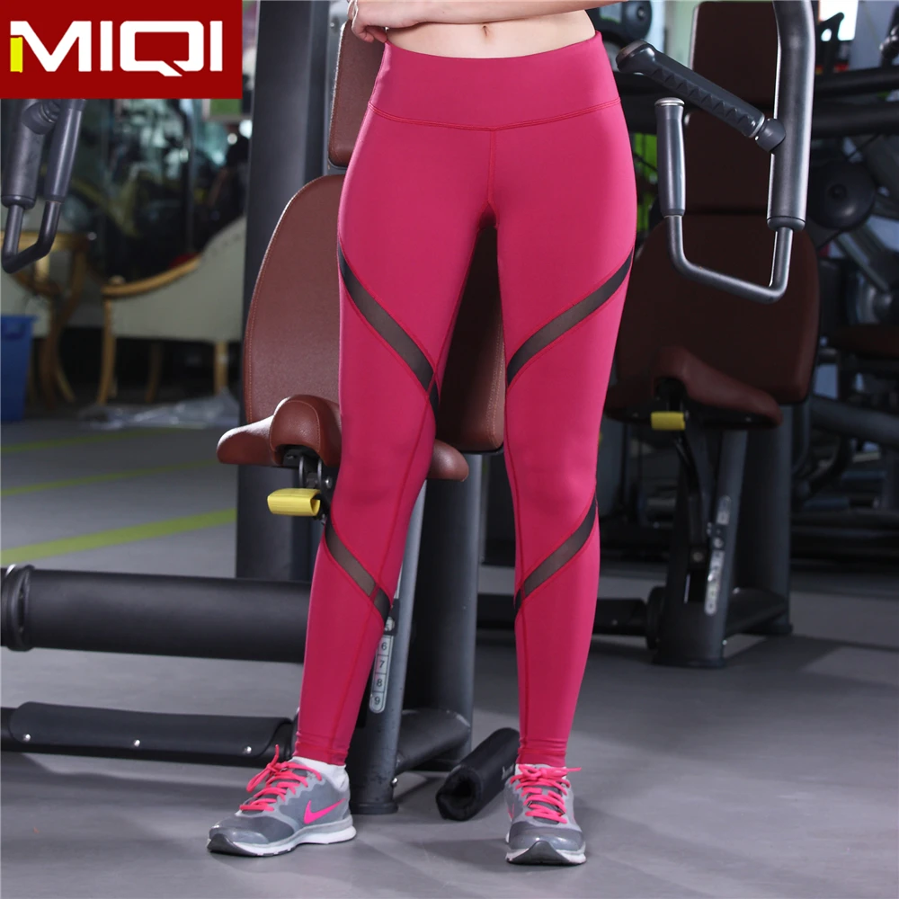 Nylon Spandex Breathable Fabric Fitness Wear Mesh Yoga Pants Women Sports Leggings