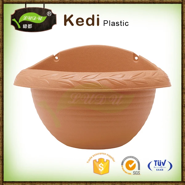Premium cast iron ecofriendly plastic wall hanging semicircular flower pots planters