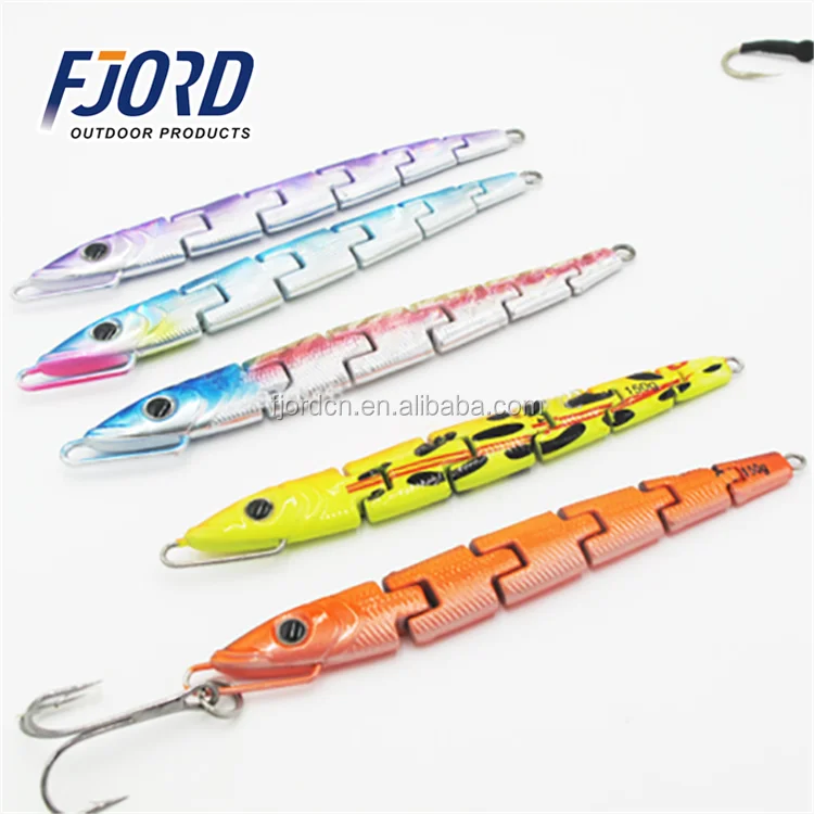 FJORD 150g 200g 250g 300g 400g 6 Sections slow Jigging Lures Metal jig Mulit Jointed Section Fishing Lures