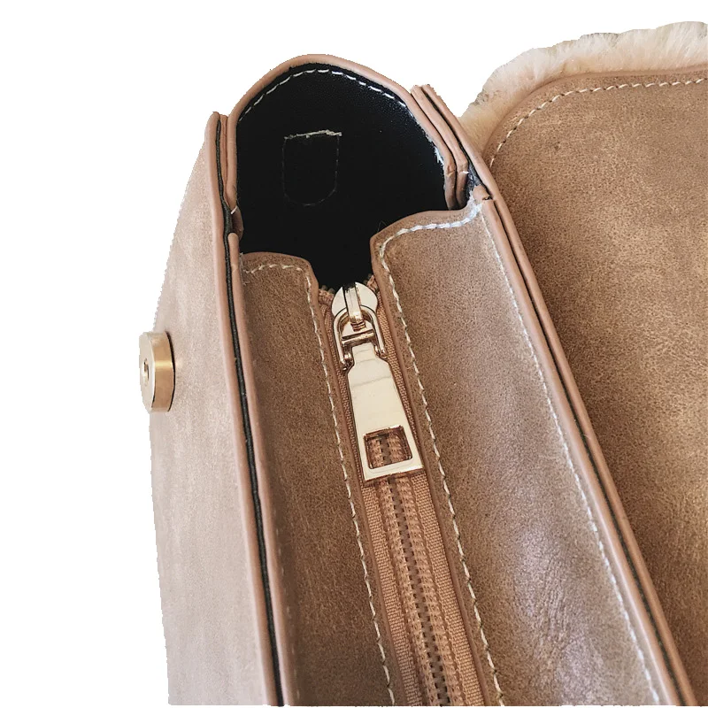 
New stylish 2018 women handbags faux fur mini shoulder bags with bow decoration and long adjustable strap 