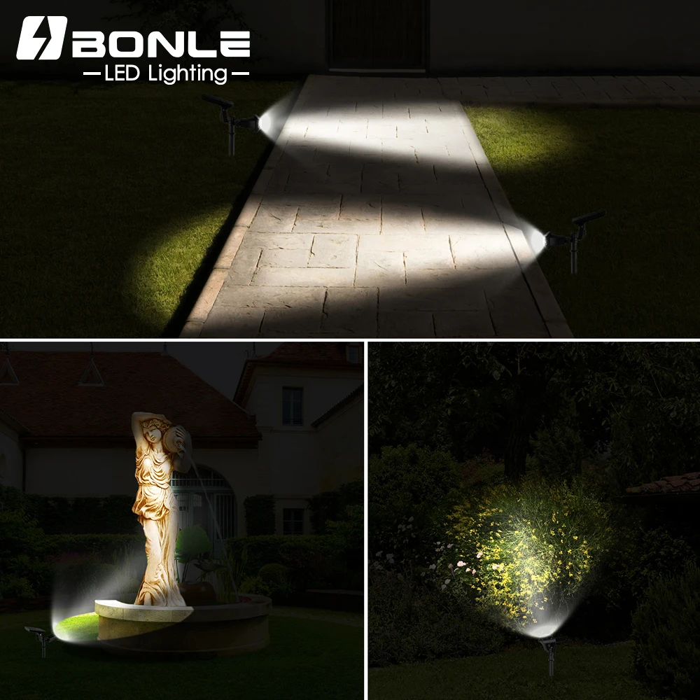 
Solar Powered White 2W LED Path Lights Outdoor Garden Pathway Lighting 