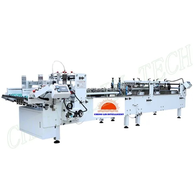 
PET PVC folding box machine die cut or soft creased line box gluing 