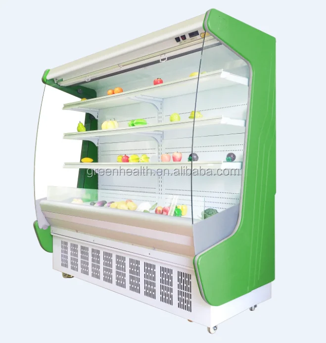 Green&Health Commercial Remote System Open Chiller / Multideck Open Chiller Food Cart to Customer Used Cooling System