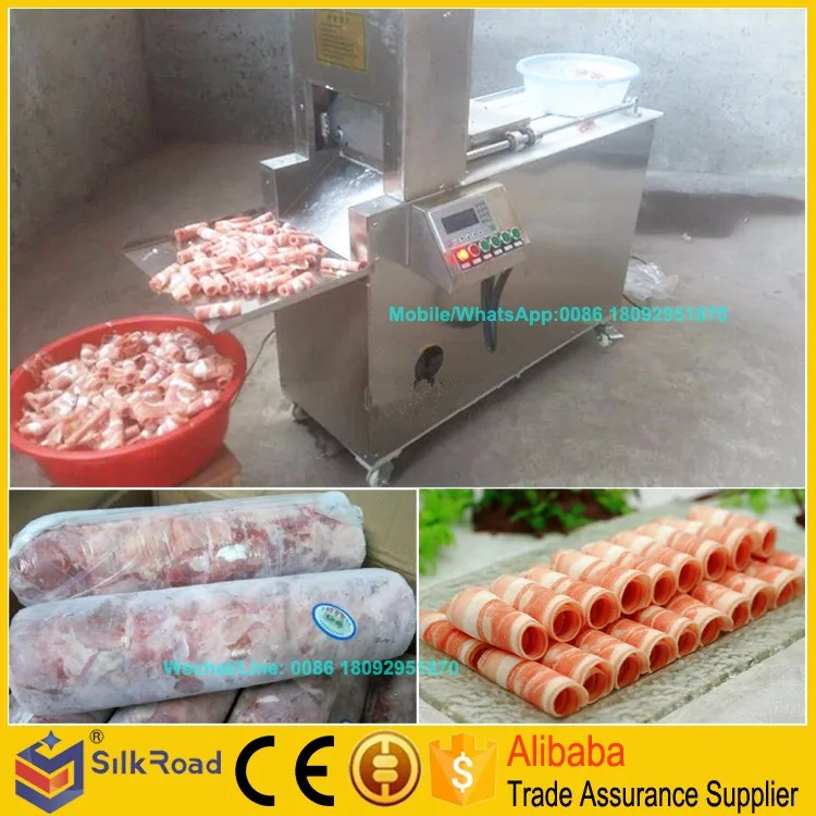 Commercial Full automatic fresh frozen beef ham bacon cheese meat slicer sausage steak slicing cutting machine