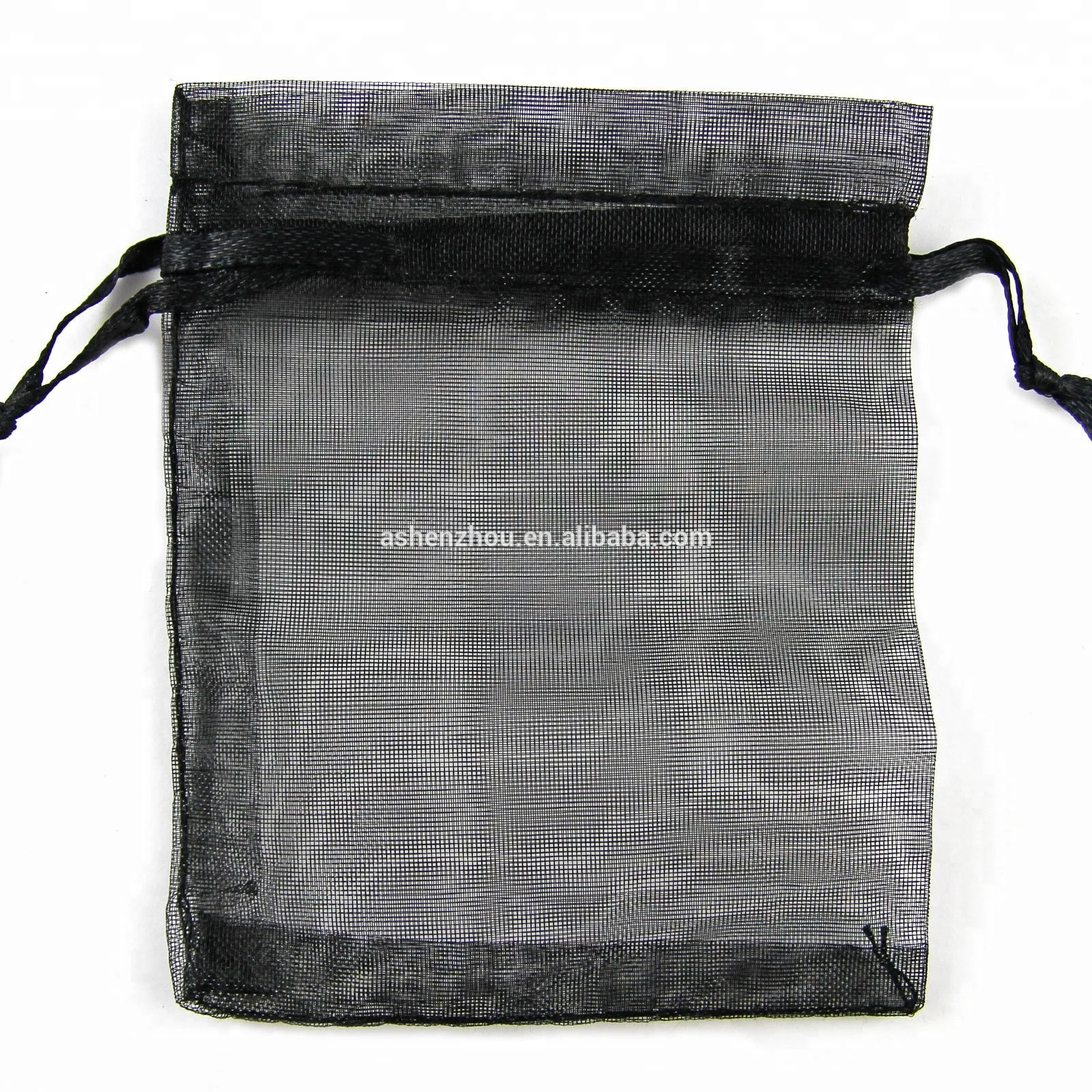High quality popular custom wedding gift pouches small drawstring mesh silver jewelry organza bags