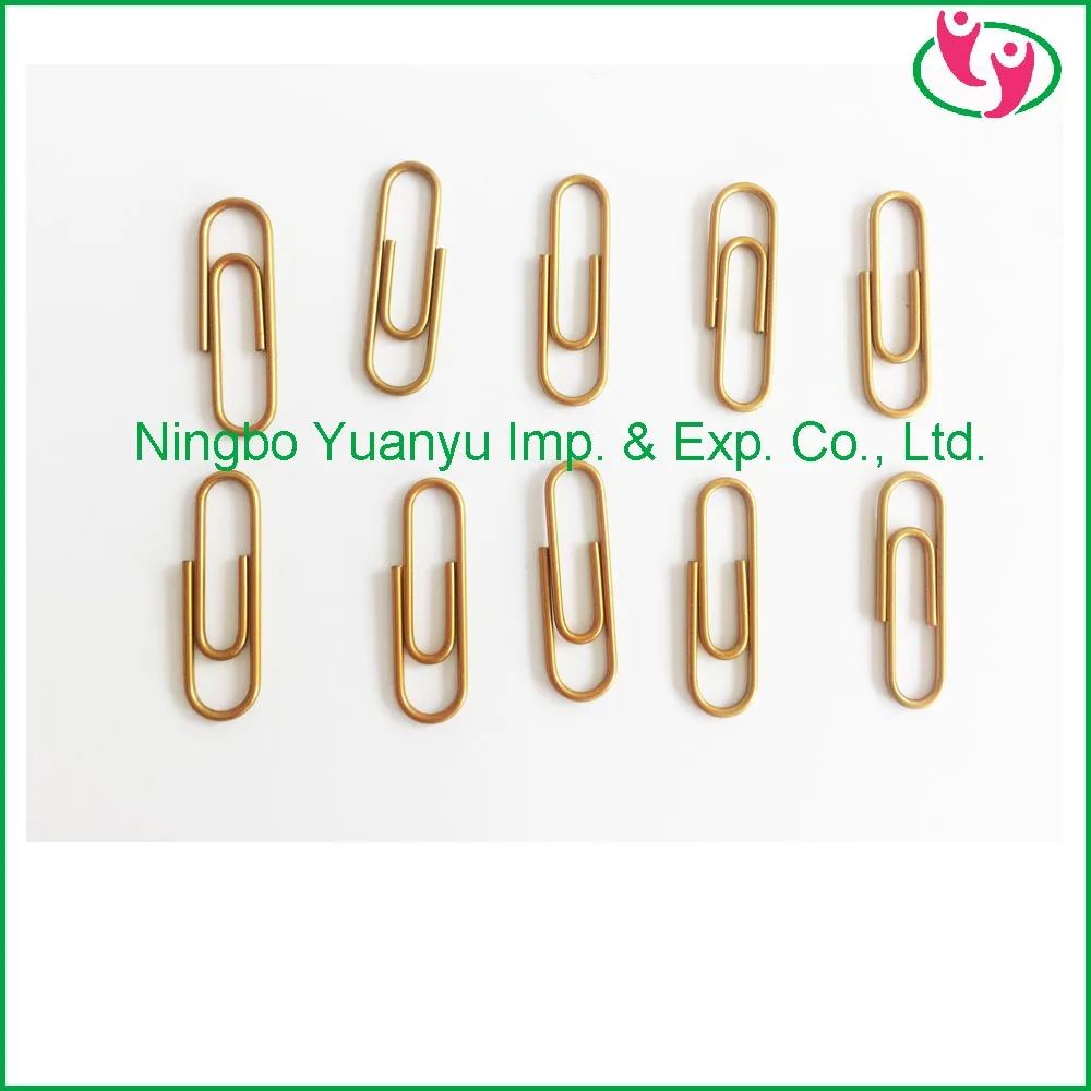 
High Quality 28mm Gold color Paper clips with PET coated 