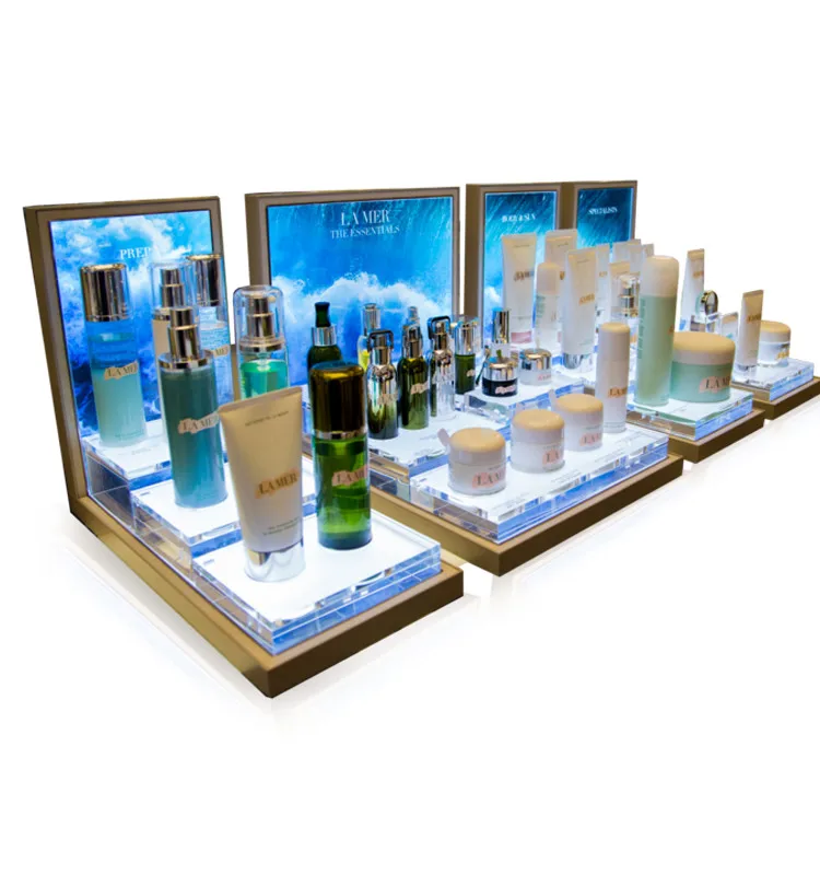 Custom Design Counter High Clear Acrylic Makeup Display Stand For Cosmetics Wholesale