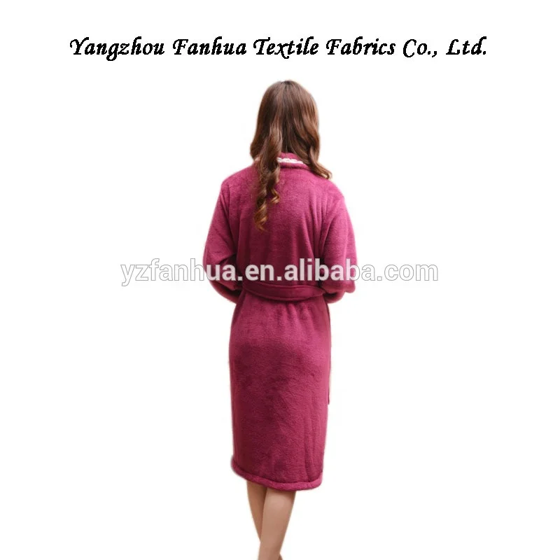 
Super Soft Elegant Purple fleece bathrobe for Women Home Hotel Wear 
