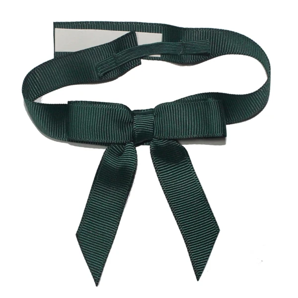 new design black self adhesive bow grosgrain pre made bow with elastic rubber/recurve bow/pre made fabric ribbon bow