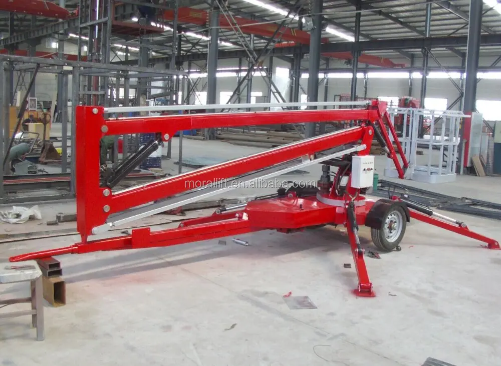 Small telescopic trailer articulating boom lift