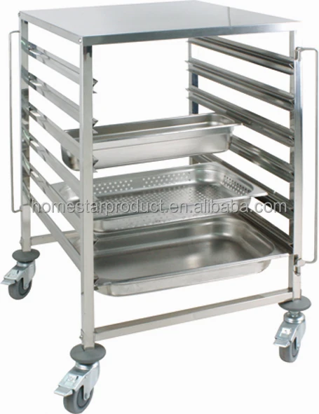 Bakery Equipment Buffet Service Tray Rack Stainless Steel Tray Trolley Cake Trolley Food Trolley With Pan