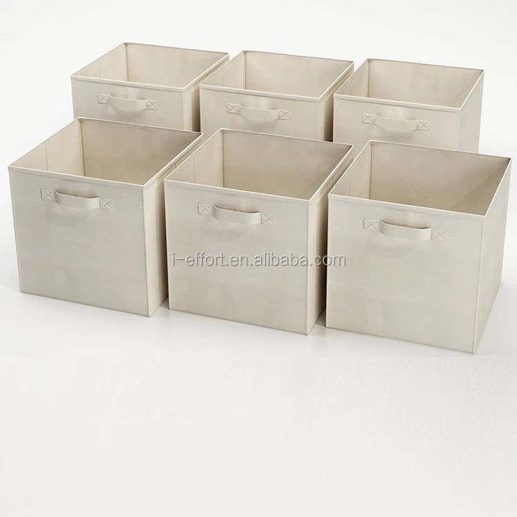 Складные тканевые ящики для хранения органайзеры корзины-6 бежевых